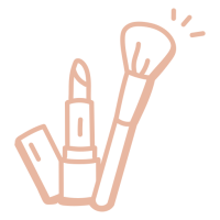 pictogramme d'un rouge à lèvres et un pinceau