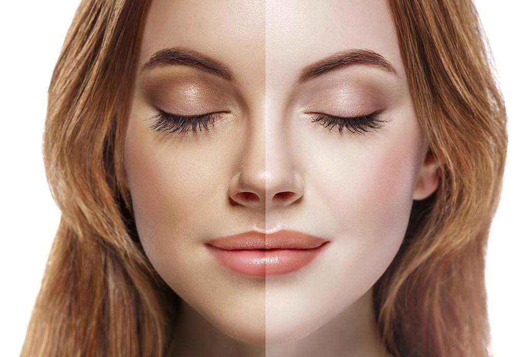 différence de teinte de peau après séance de tanning